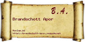 Brandschott Apor névjegykártya